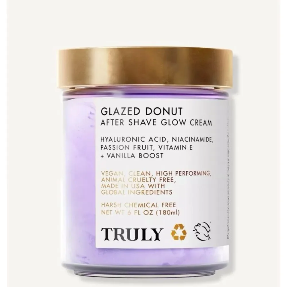 TRULY BEAUTY - NEW Glazed Donut After Shave Glow Cream, 6 oz. No Box - UNISEX